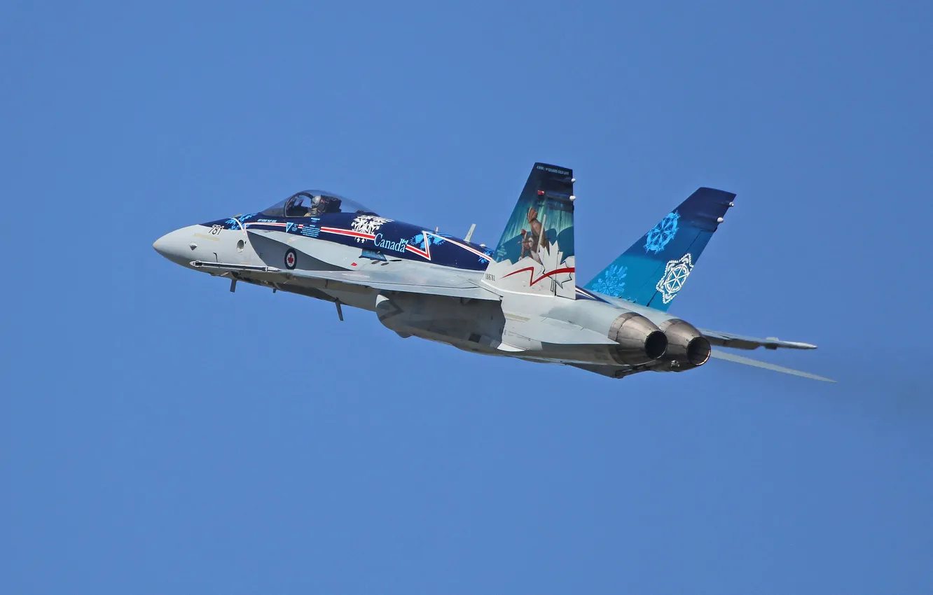 Фото обои истребитель, полёт, многоцелевой, Hornet, CF-18