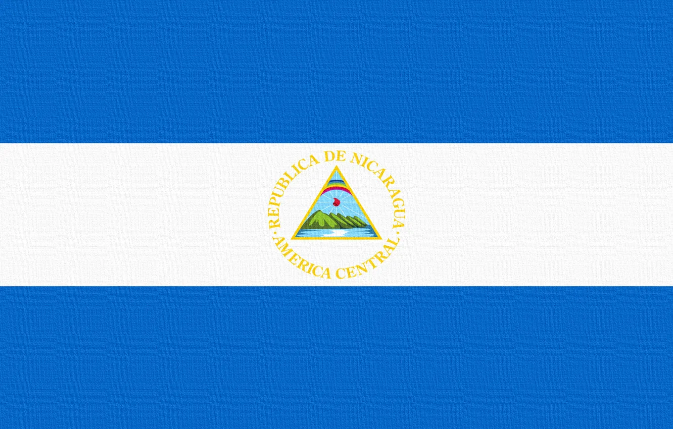 Фото обои Флаг, Герб, Nicaragua, Никарагуа