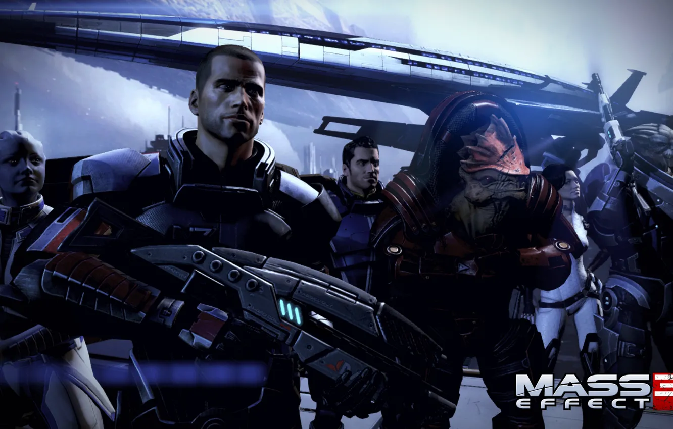 Фото обои Шепард, Mass Effect 3, Нормандия, Гаррус Вакариан, Урднот Рекс, Миранда Лоусон, DLC “Citadel”, Кайден Аленко