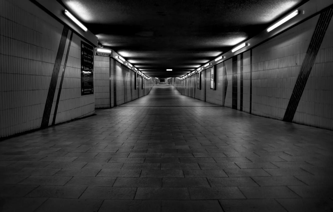 Фото обои метро, стена, стены, туннель, тоннель, underground, туннели, подземка