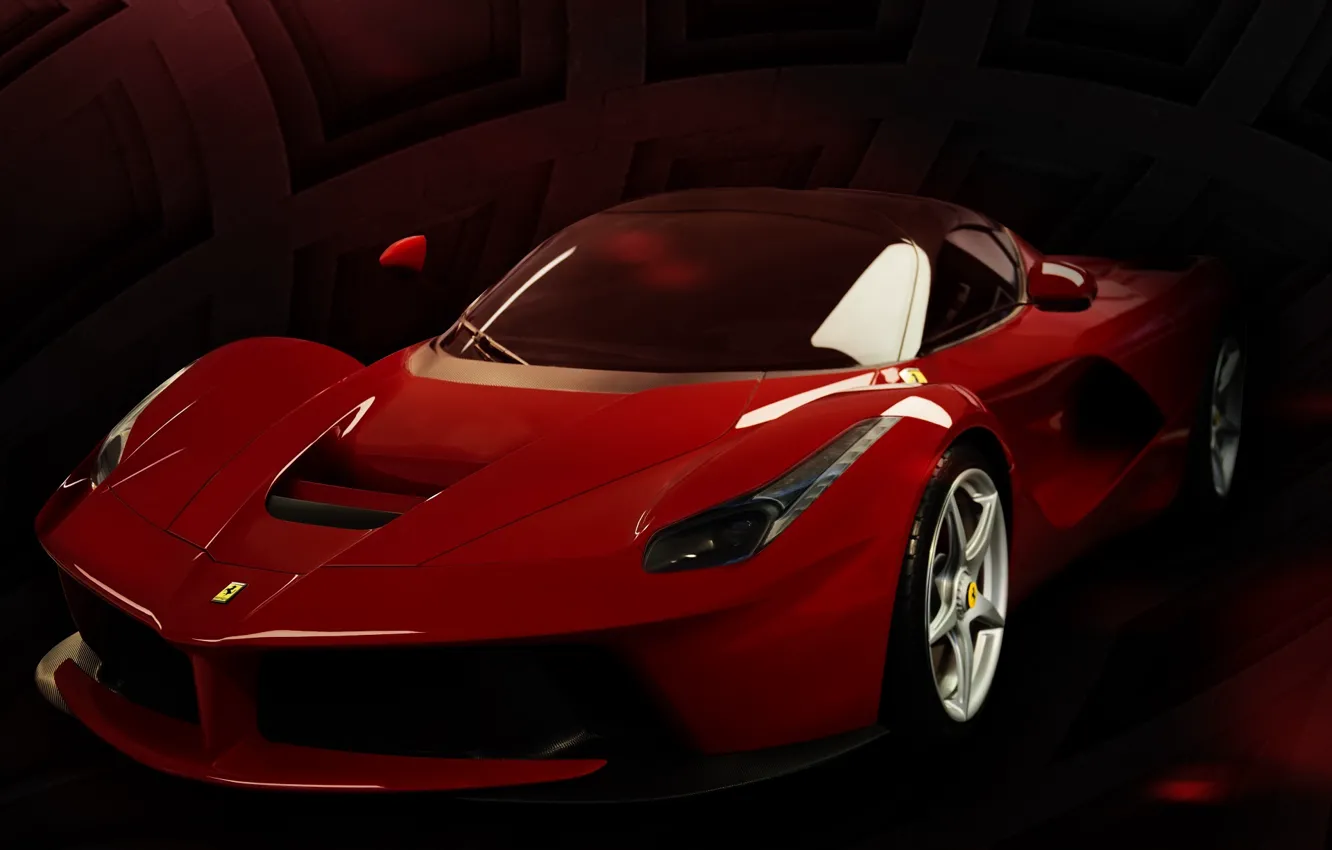Фото обои Красный, Машина, Феррари, Ferrari, Car, Суперкар, LaFerrari, ЛаФеррари