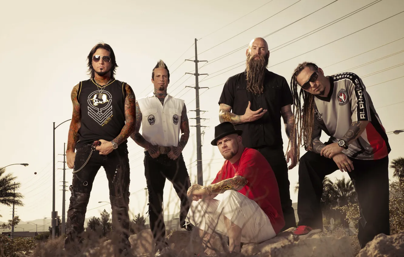 Фото обои music, Five Finger Death Punch, альтернативный метал, хеви-метал, грув-метал, Chris Kael, Jeremy Spencer, Jason Hook