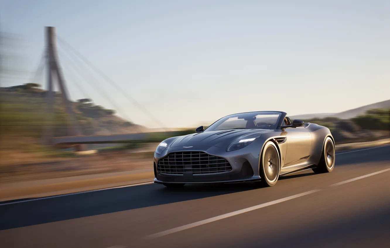 Фото обои car, Aston Martin, drive, motion, 2023, DB12, Aston Martin DB12 Volante