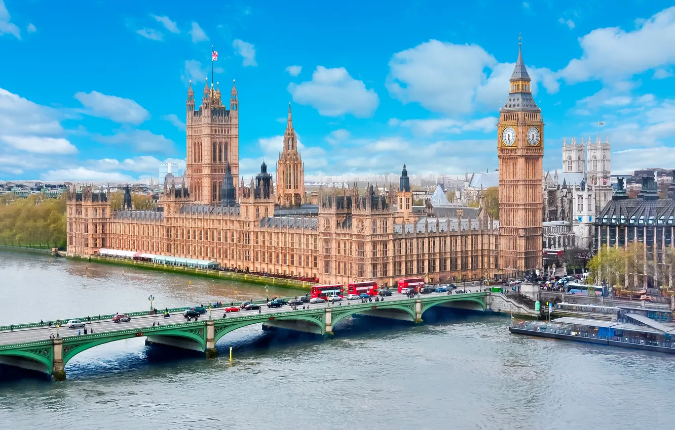 Фото обои city, bridge, London, capital, Tower