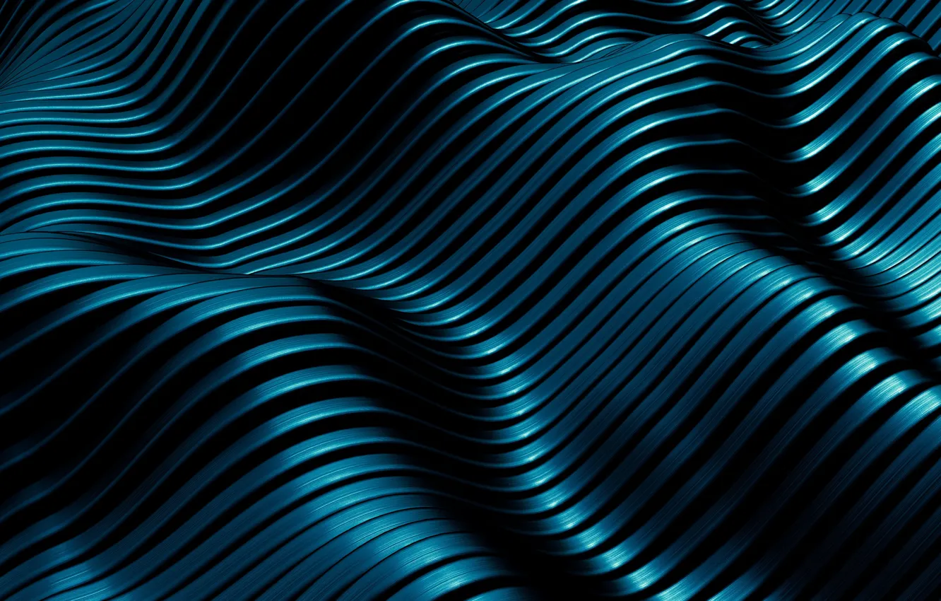 Фото обои волны, синий, абстракция, фон, текстура