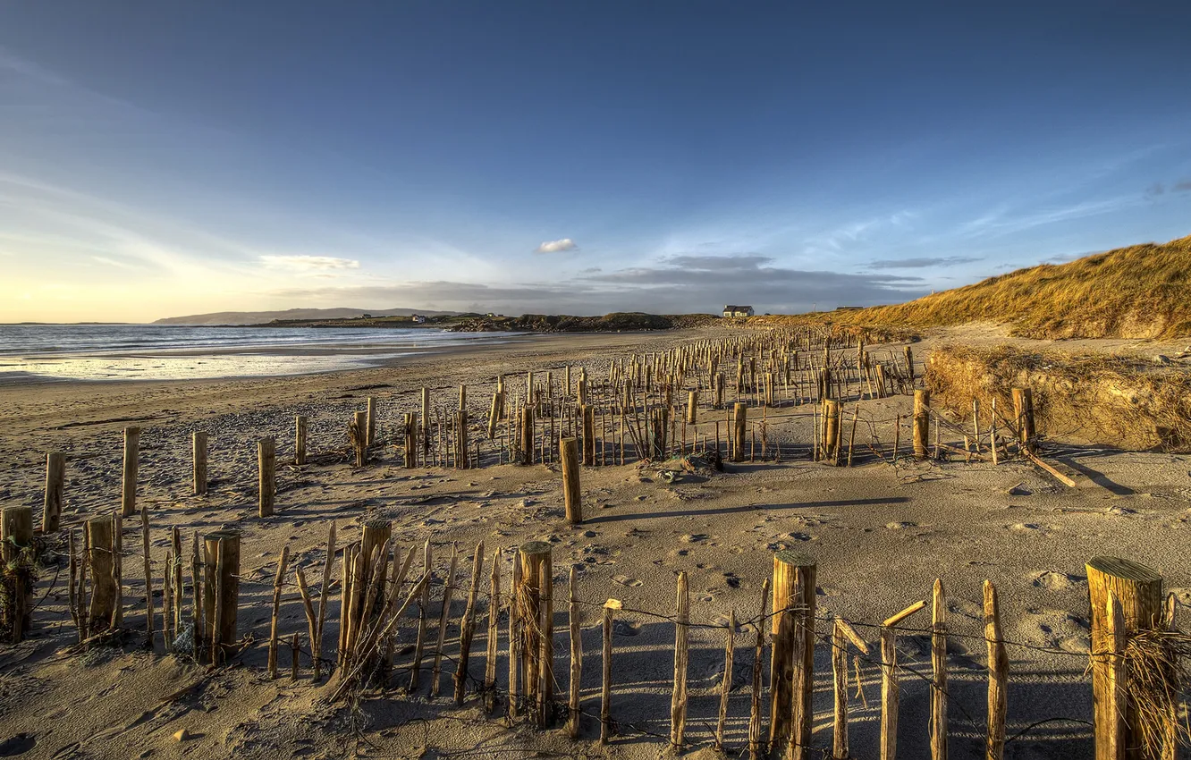 Фото обои sky, sand, ireland, atlantic ocean, maghery beach