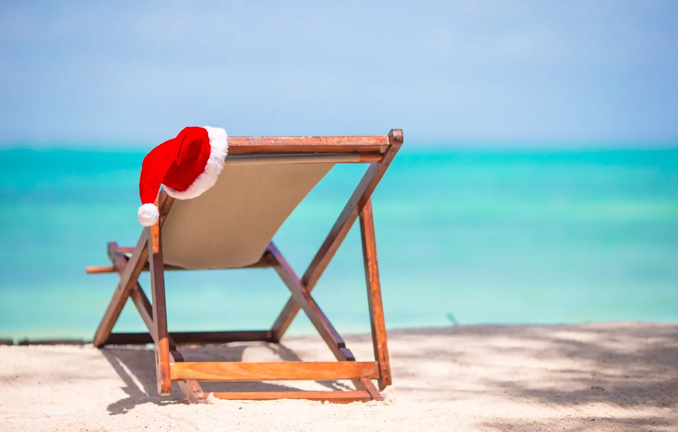 Фото обои песок, море, пляж, Рождество, Новый год, christmas, new year, beach