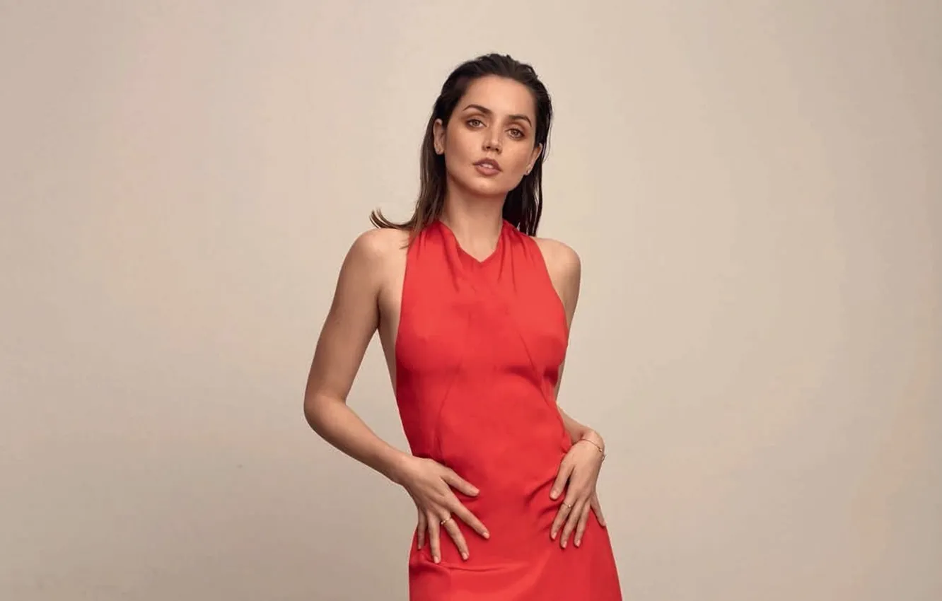 Фото обои платье, актриса, брюнетка, красивая, Ana de Armas, Ана де Армас