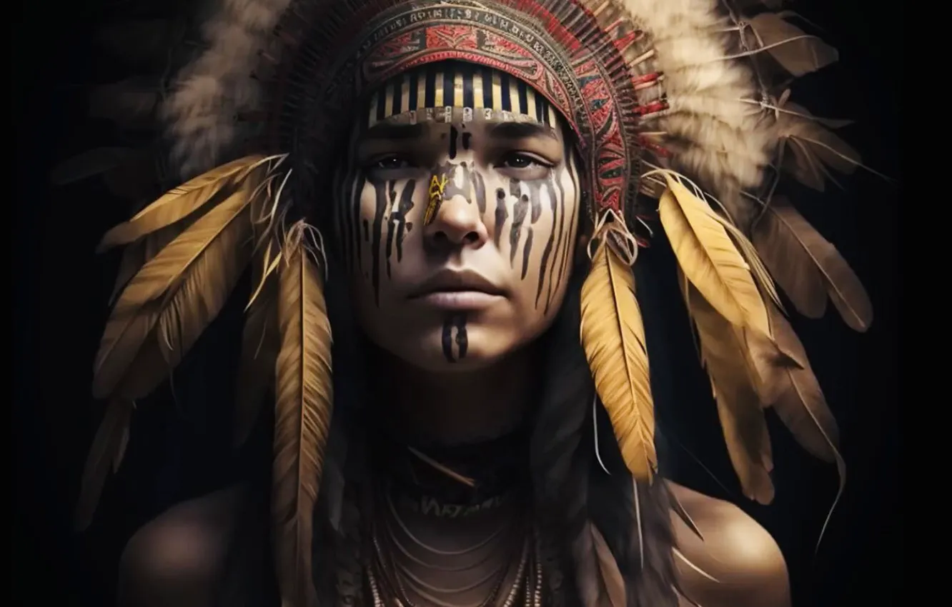 Фото обои art, native american, first people, chief daughter