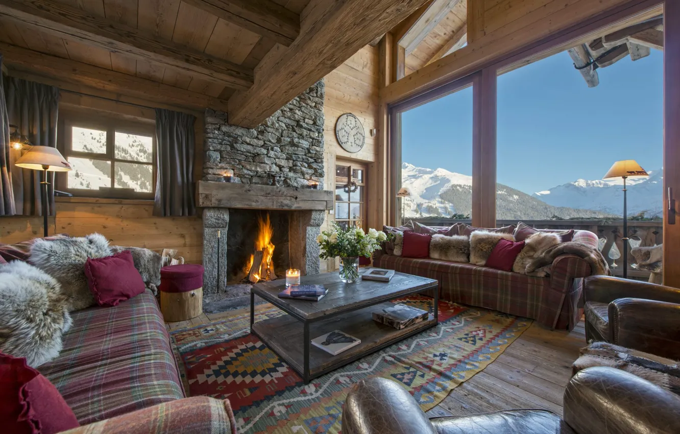 Фото обои Switzerland, living room, interior, Nyumba, Verbier