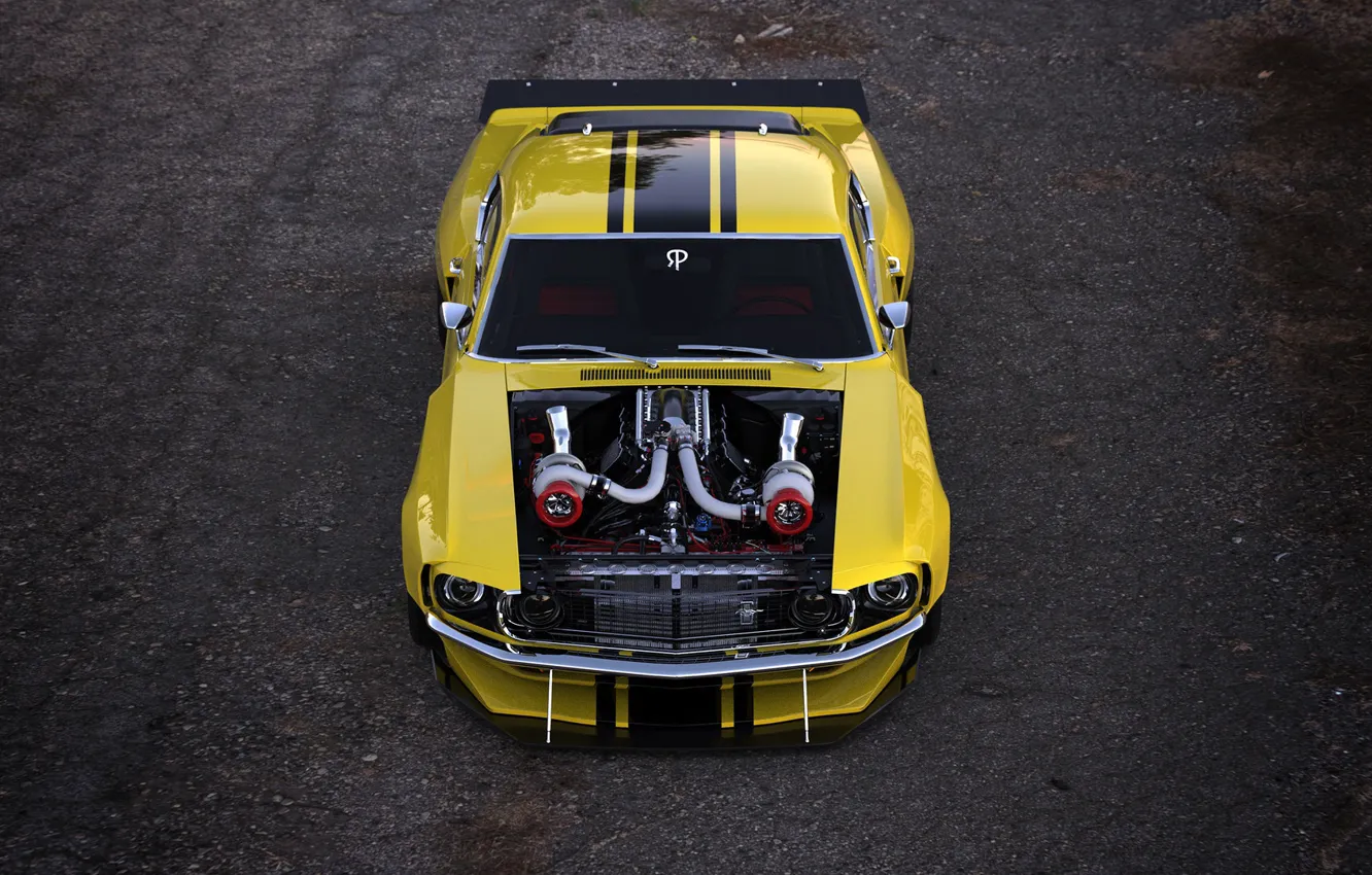 Фото обои Mustang, Ford, Авто, Машина, Ford Mustang, Рендеринг, Передок, Rostislav Prokop