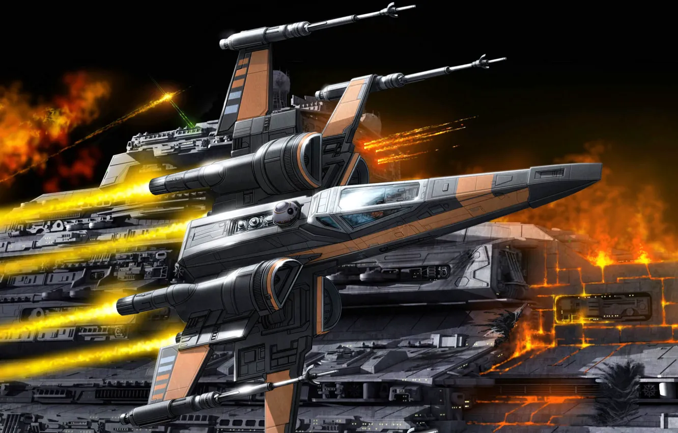Фото обои Star Wars, Космический Корабль, Фантастический, X-wing, Космический, Повстанческий Альянс, T-65 X-крыл, Звёздный истребитель