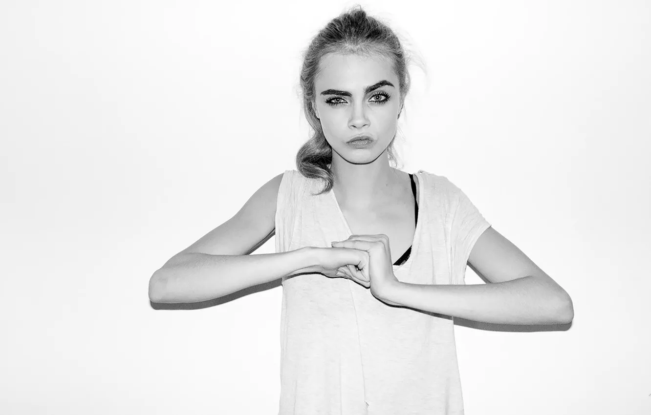 Фото обои взгляд, актриса, фотограф, 2012, топ-модель, Cara Delevingne, Terry Richardson, Кара Делевинь