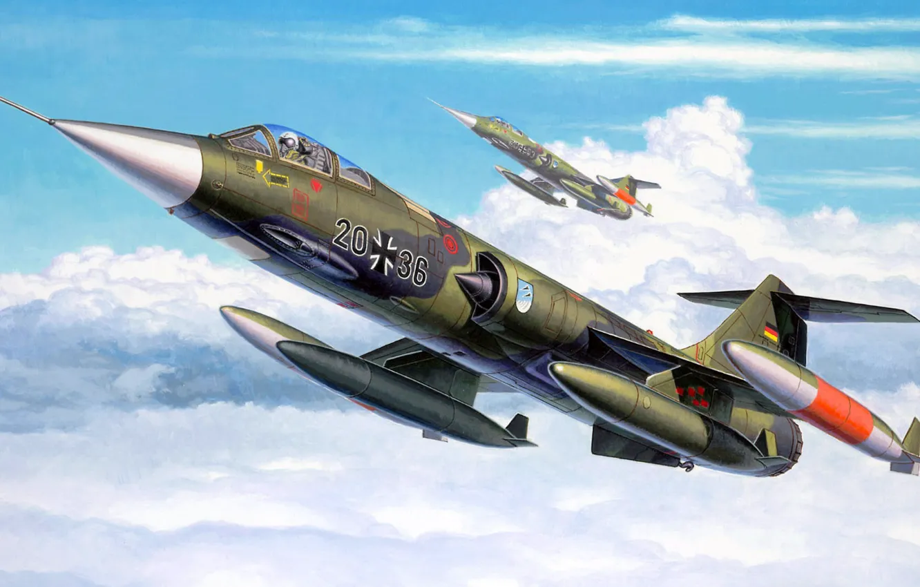 Фото обои истребитель-перехватчик, Starfighter, Lockheed Martin, F-104G