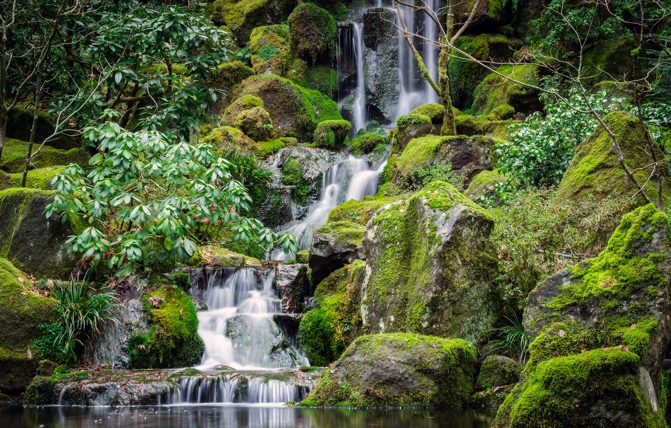 Фото обои природа, камни, водопад, Орегон, США, национальный парк