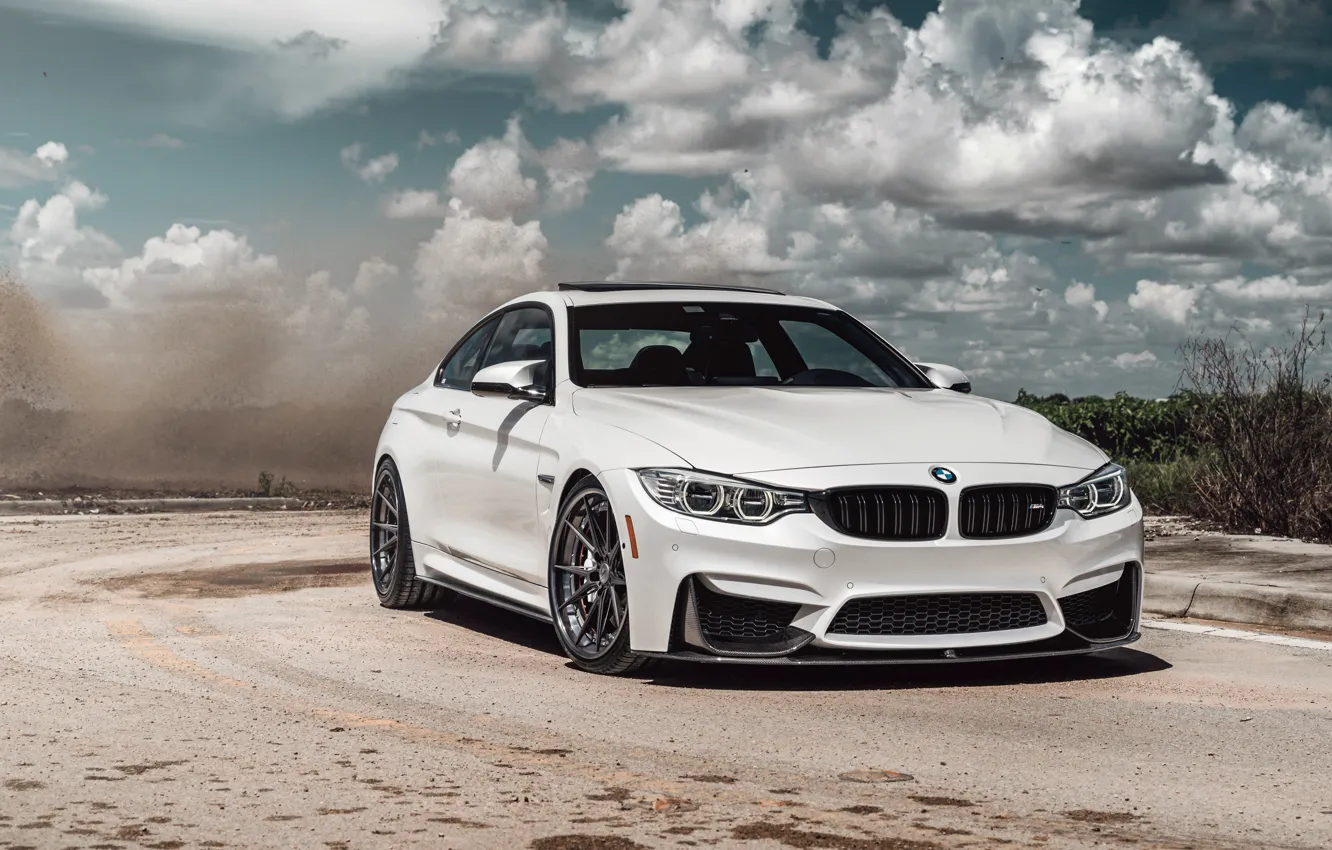 Фото обои car, BMW, road, sky, White, clouds sky