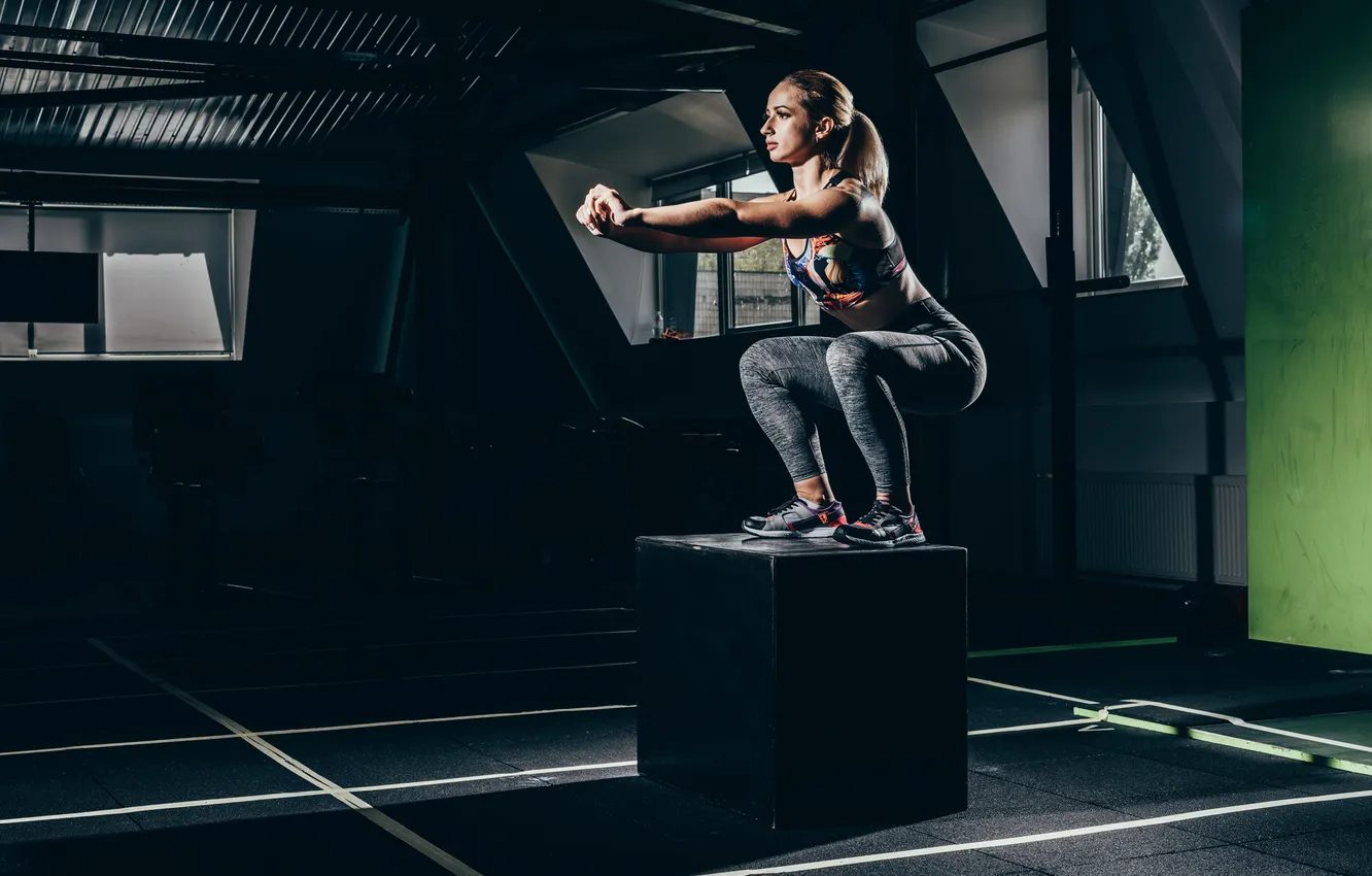 Фото обои jump, fitness, crossfit, technique, leg training
