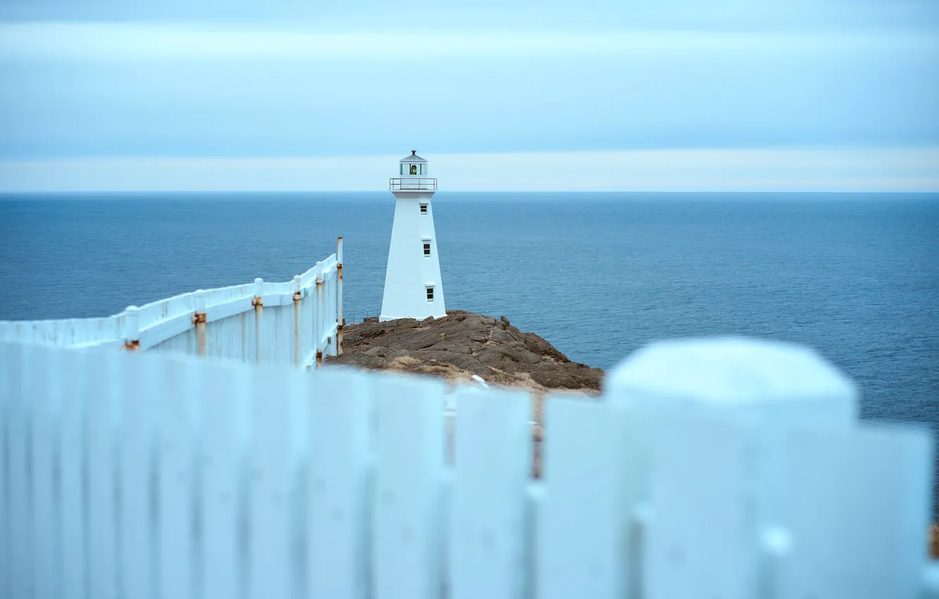 Фото обои seascape, fence, lighthouse