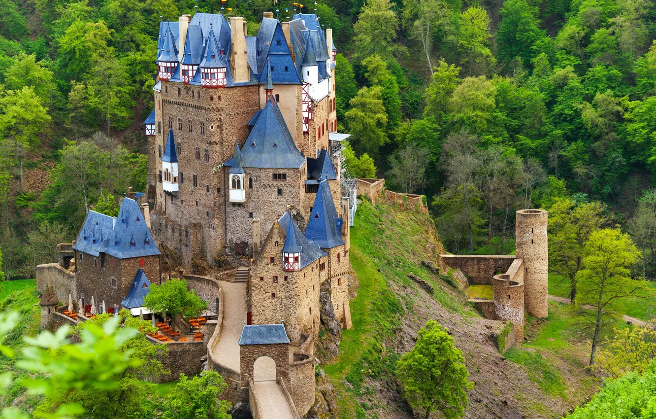 Фото обои замок, Германия, архитектура, Эльц, Burg Eltz