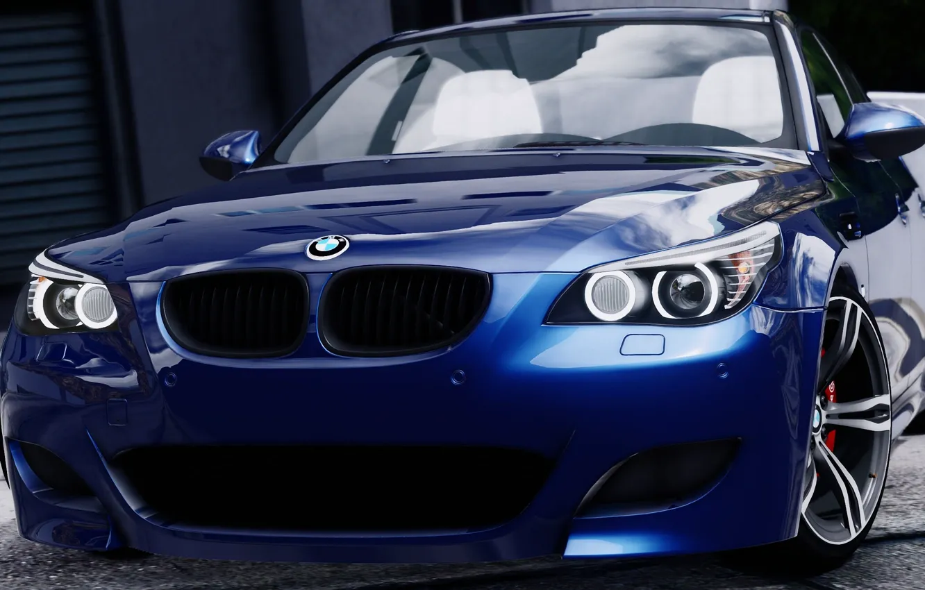 Фото обои синий, BMW, E60, GTA 5, 2015