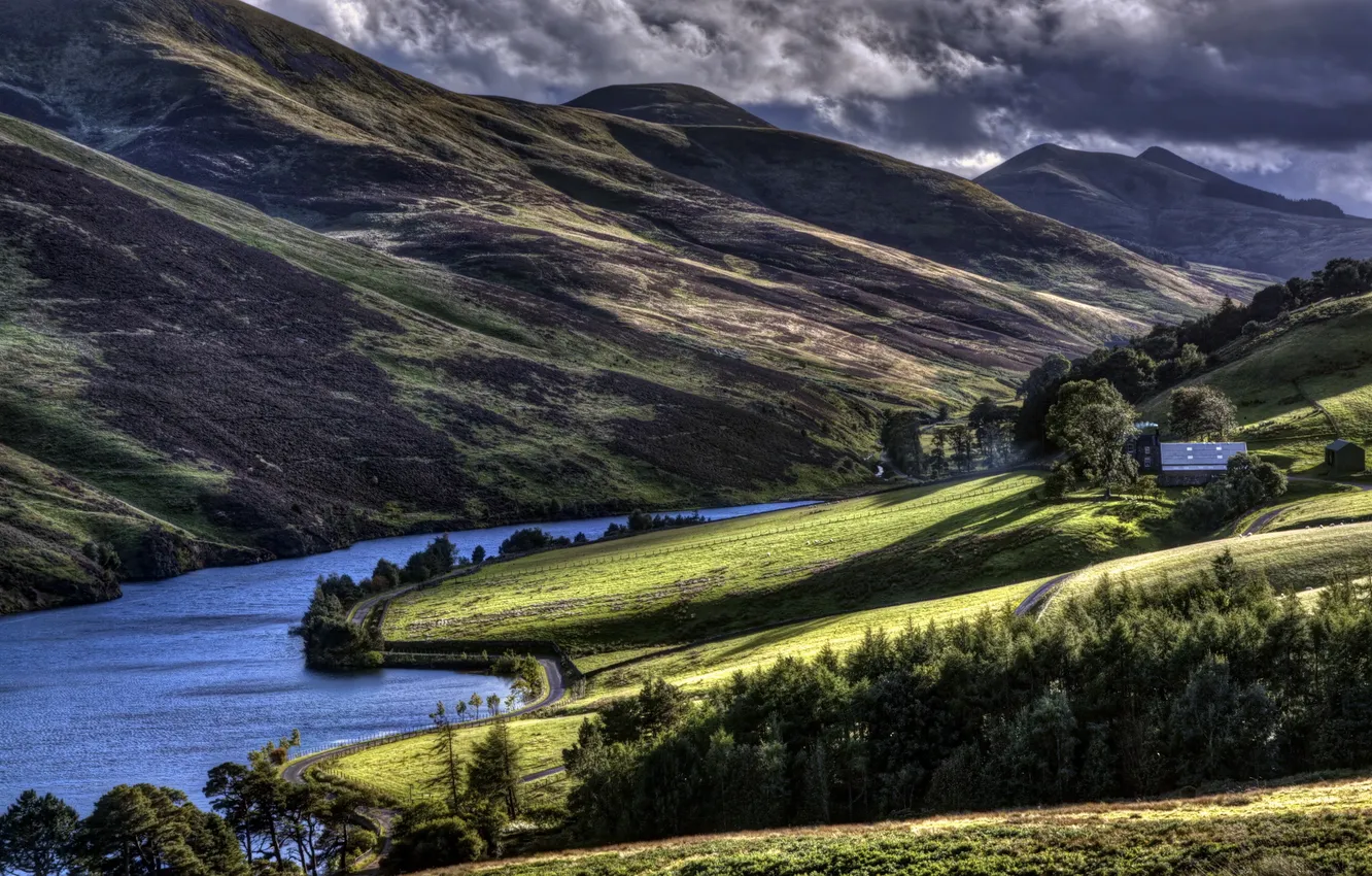 Фото обои Landscape, Scotland, Pentland Hills