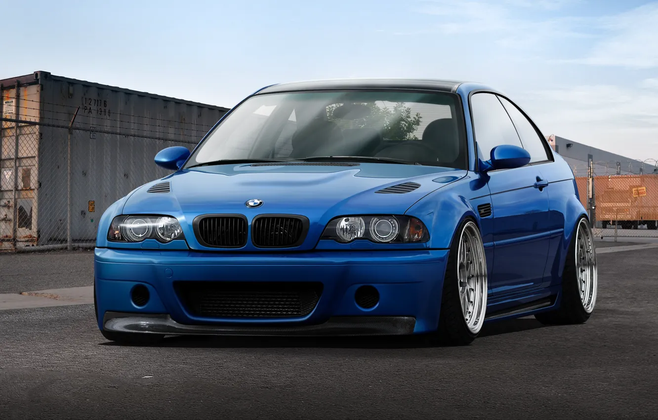 Фото обои синий, бмв, BMW, контейнер, blue, E46