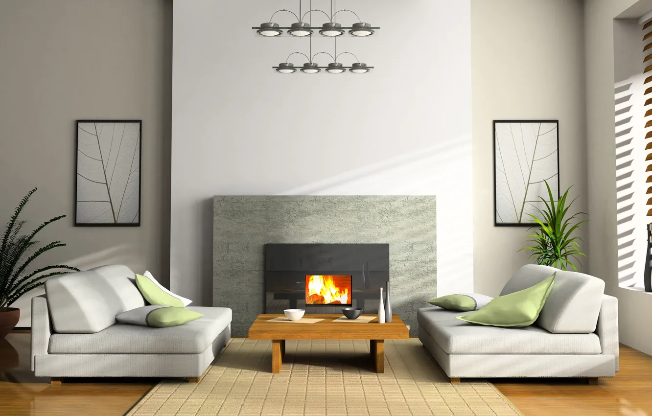 Фото обои дизайн, стиль, бумага, стол, комната, диван, огонь, интерьер