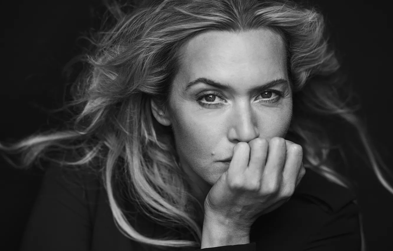 Фото обои актриса, черно-белое, фотосессия, Pirelli, Kate Winslet, Кейт Уинслет, Peter Lindbergh