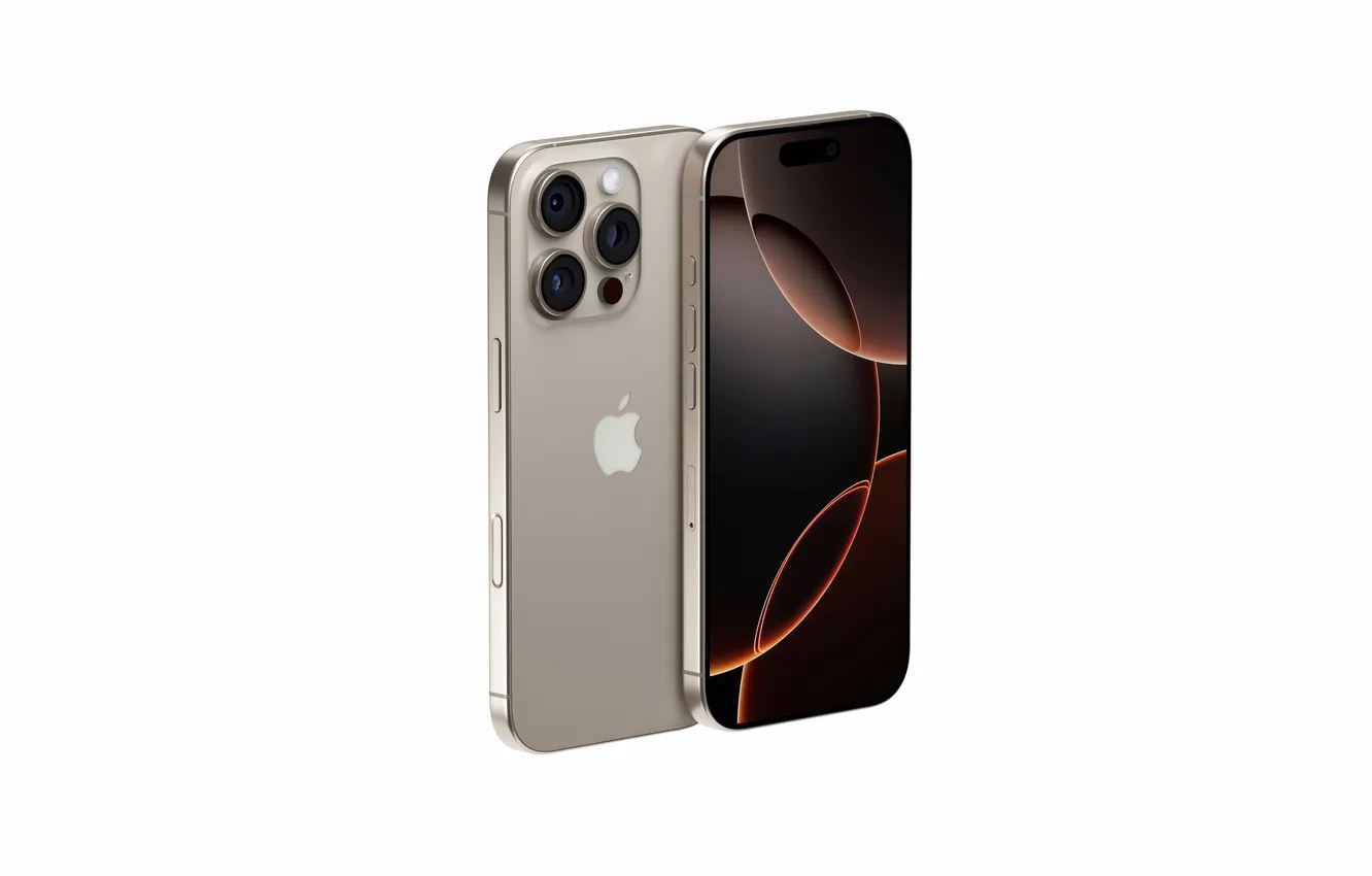 Фото обои Apple, 2024, новый айфон, iPhone 16, Newest iPhone 16 ProMax Desert Gold, Desert Gold, ProMax