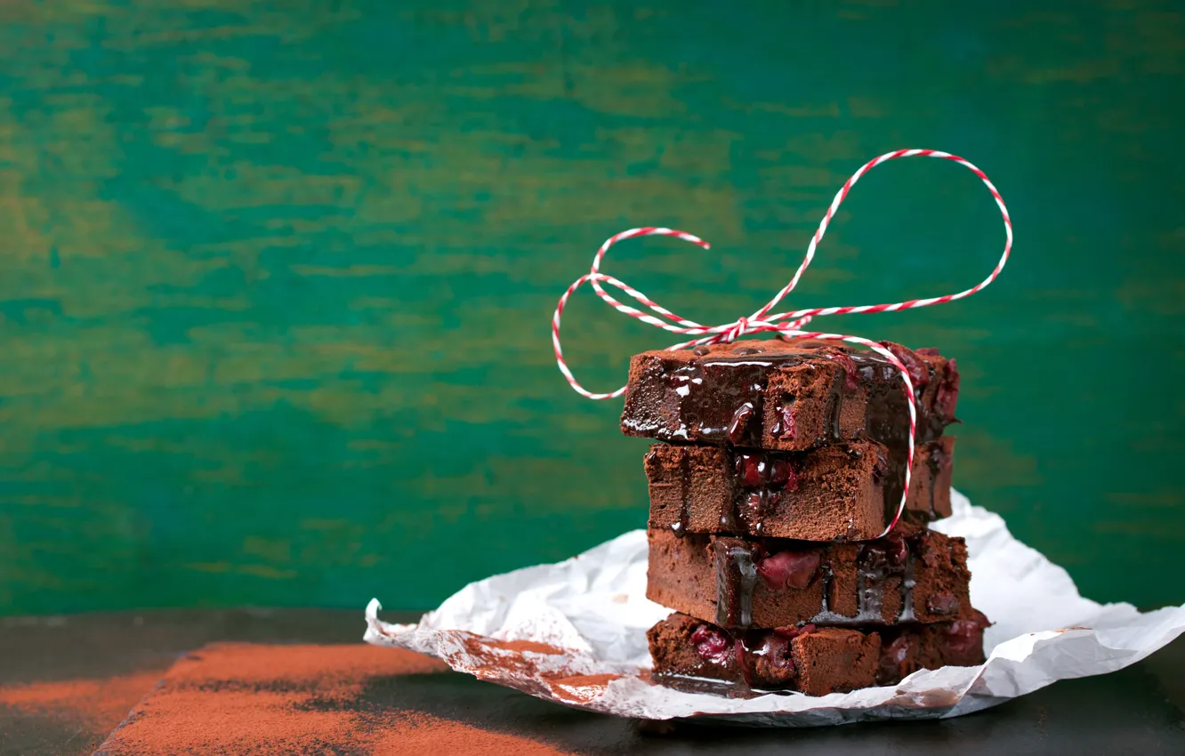 Фото обои вишня, шоколад, пирожное, cake, sweet, бисквит, шоколадная глазурь, Valeria Aksakova