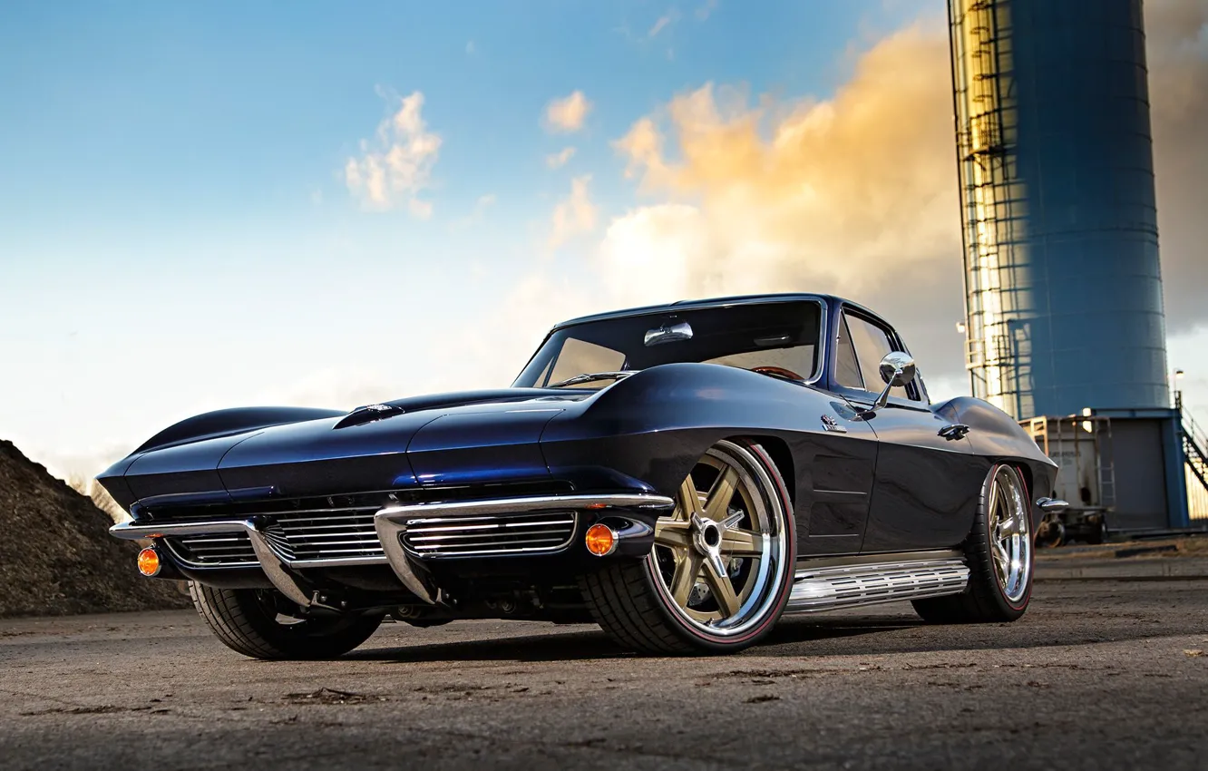 Фото обои Corvette, Chevrolet, and, 1964, Wheels, RS6, Kit, Forgeline