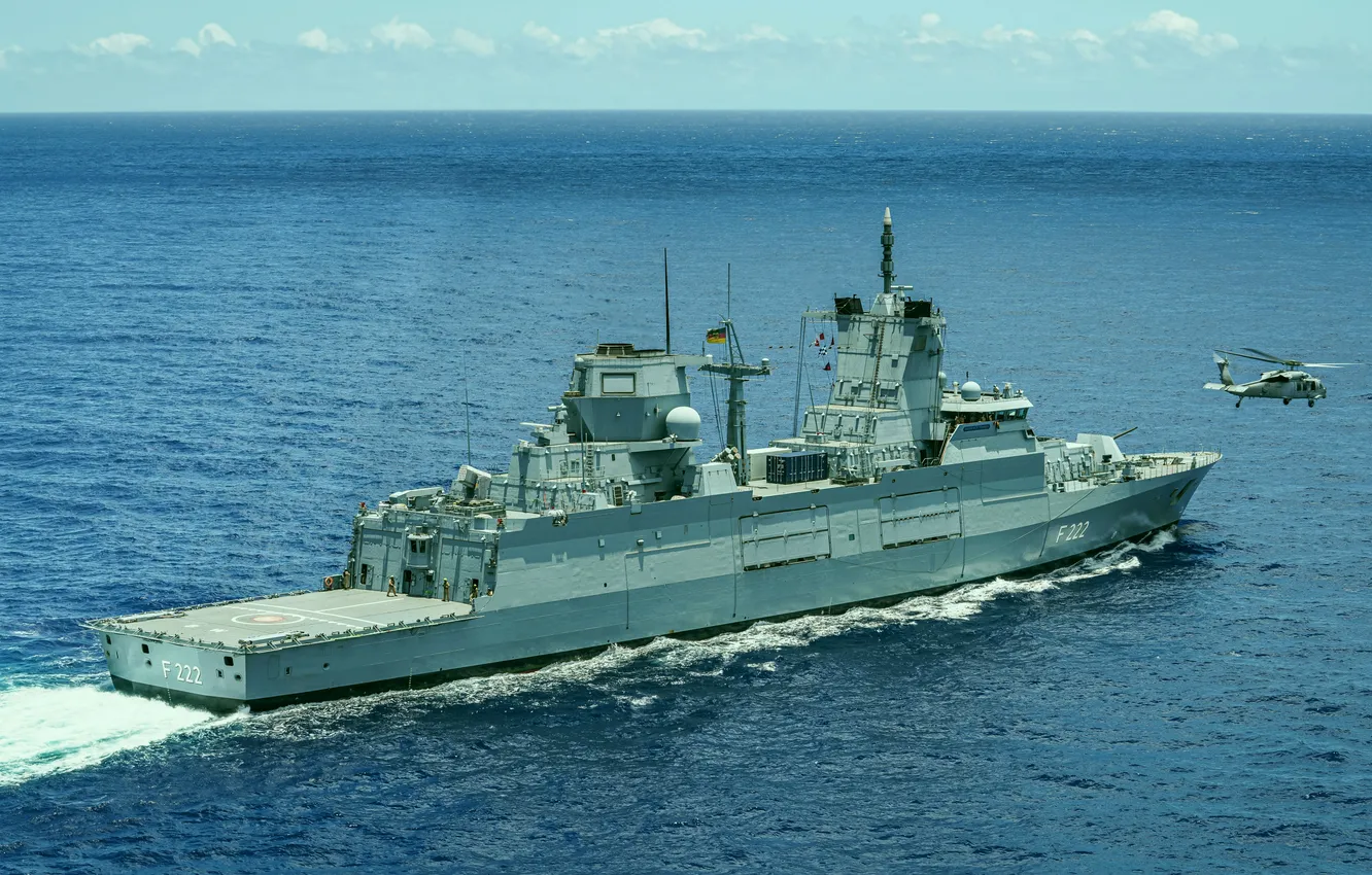 Фото обои фрегат, ВМС Германии, F 222, FGS Baden-Württemberg