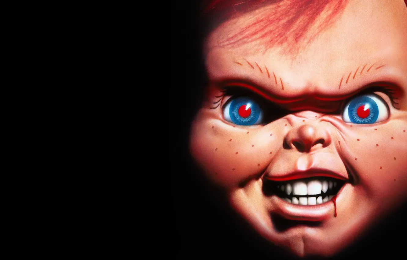 Фото обои глаза, взгляд, зубы, кукла, рыжий, оскал, убийца, Чаки