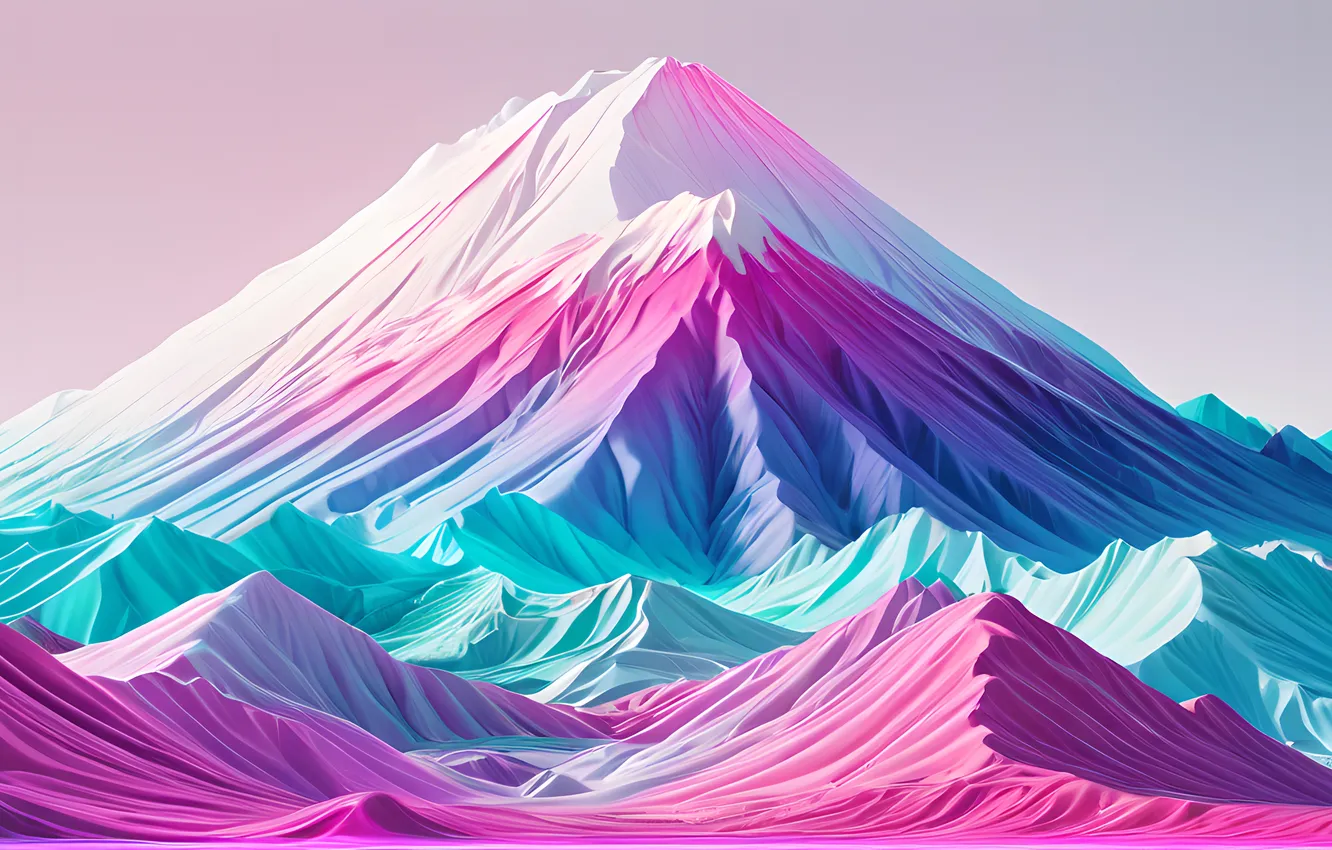Фото обои sky, pink, mountain, blue sky