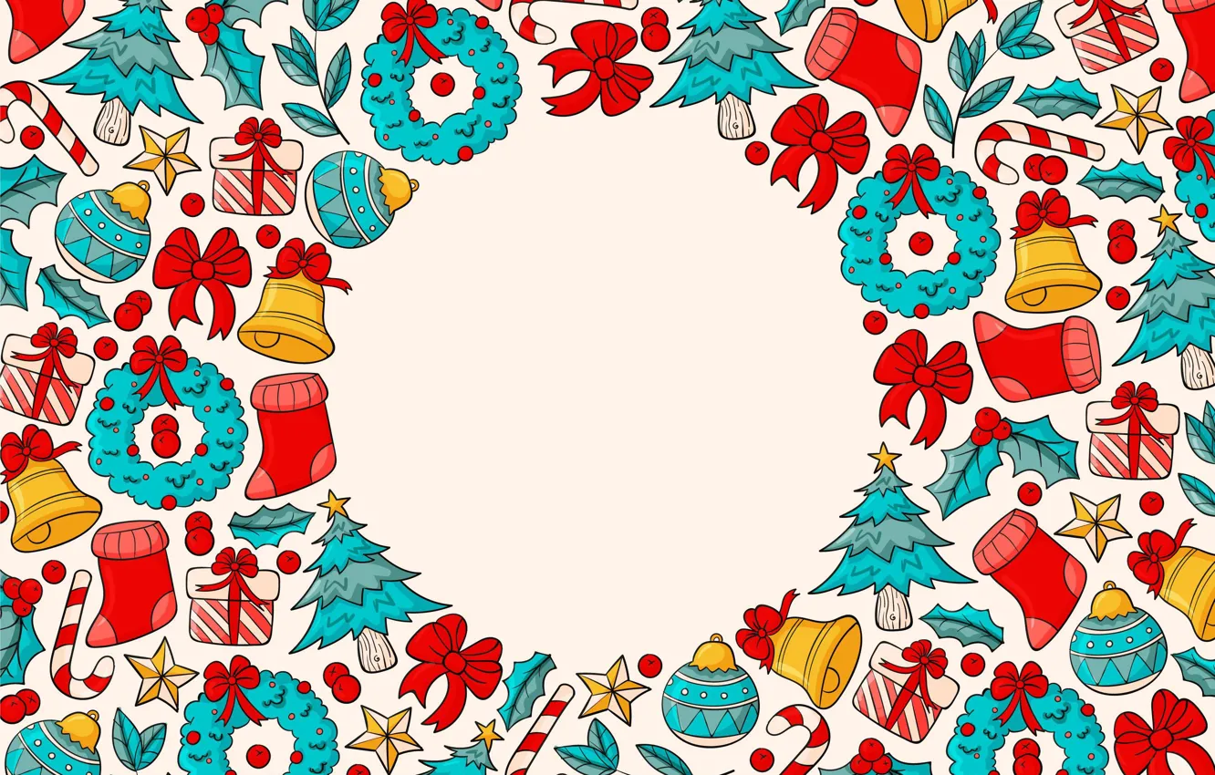 Фото обои украшения, фон, vector, colorful, Рождество, Новый год, christmas, new year
