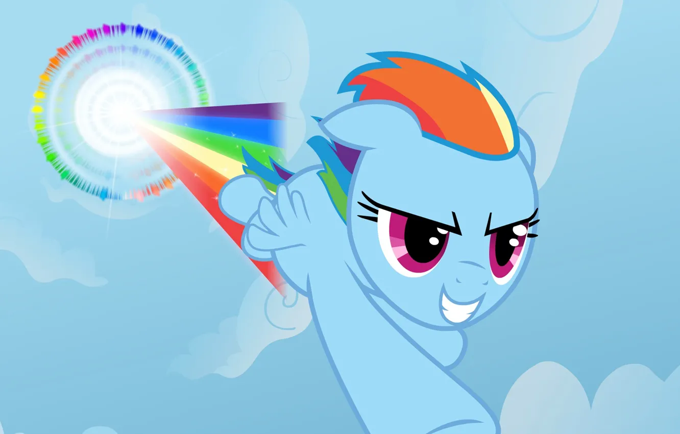 Фото обои rainbow, unicorn, pony