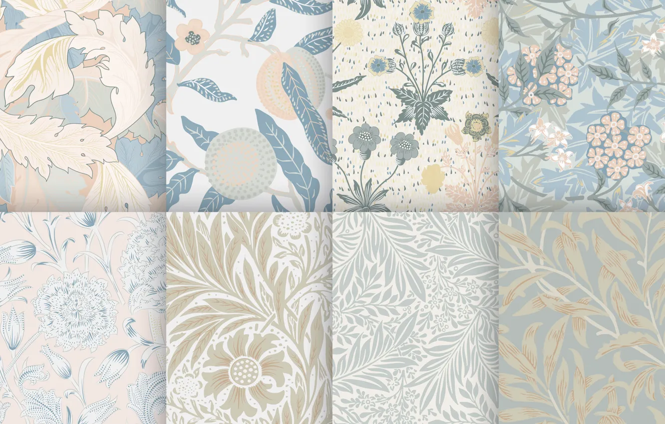 Фото обои листья, цветы, фон, обои, узор, текстура, pattern