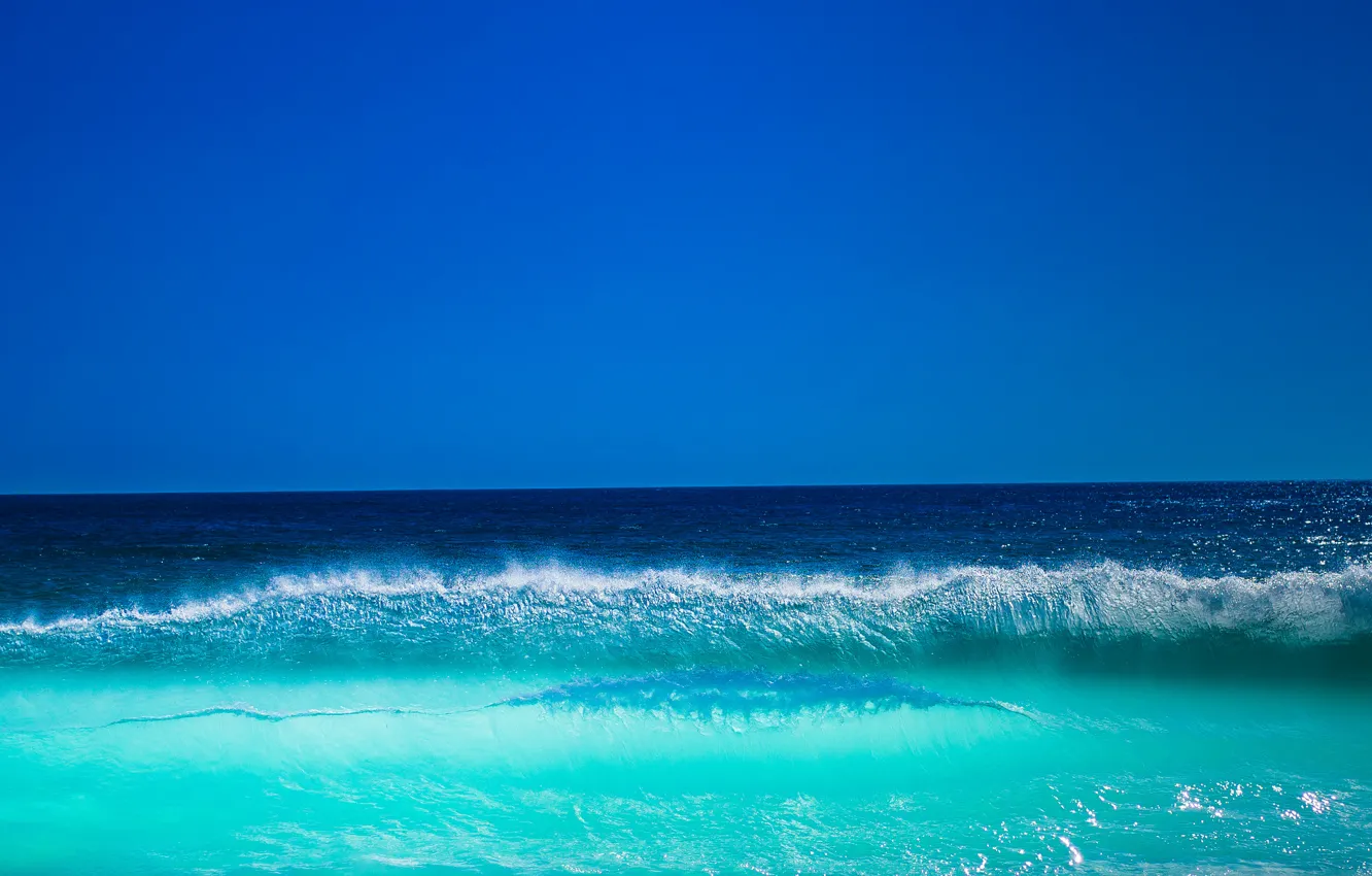 Фото обои море, небо, брызги, волна, гребень