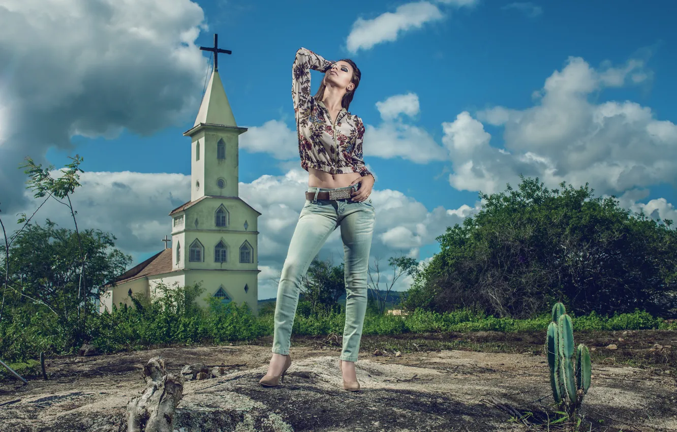 Фото обои джинсы, церковь, Taynara S Gargantini﻿