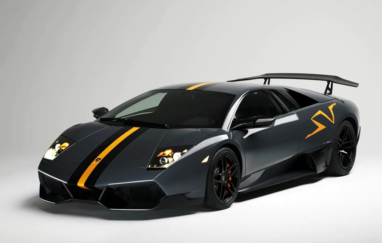Фото обои черный, мощь, Lamborghini Murcielago LP 670-4 SuperVeloce