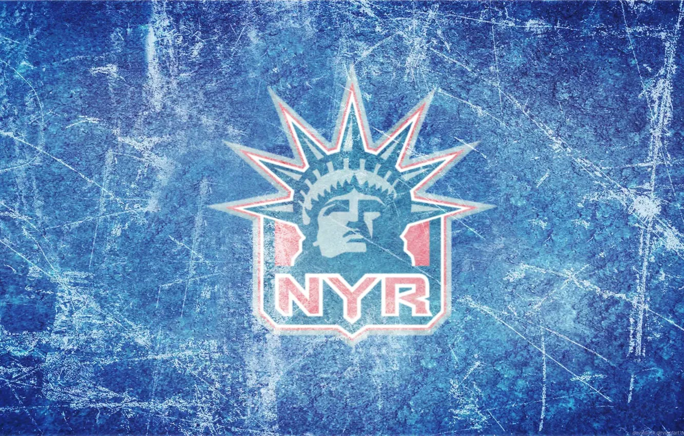 Фото обои лед, логотип, эмблема, статуя свободы, NHL, НХЛ, Национальная Хоккейная Лига, хоккейный клуб