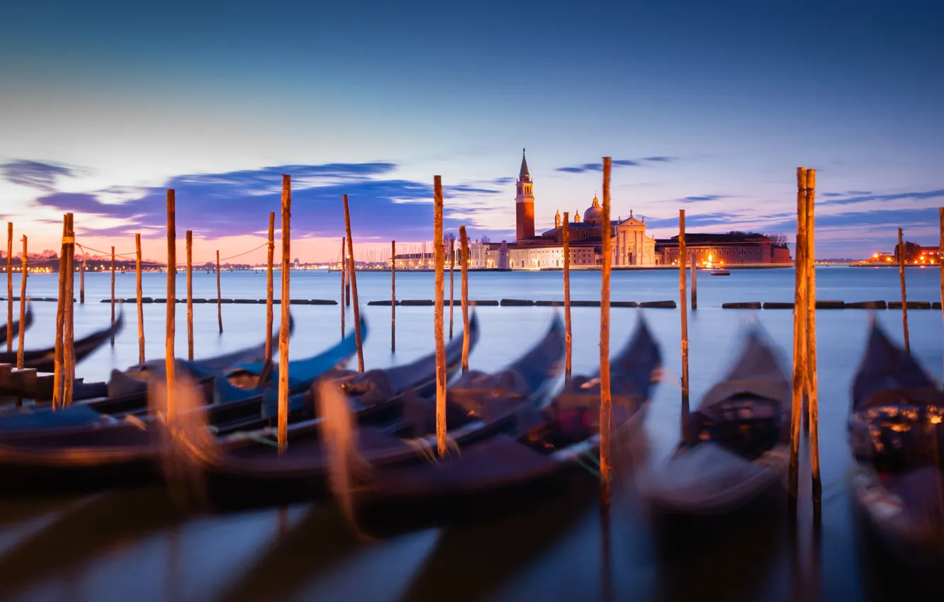 Фото обои Италия, Венеция, Italy, гондолы, Venice, Гранд-канал, Grand Canal