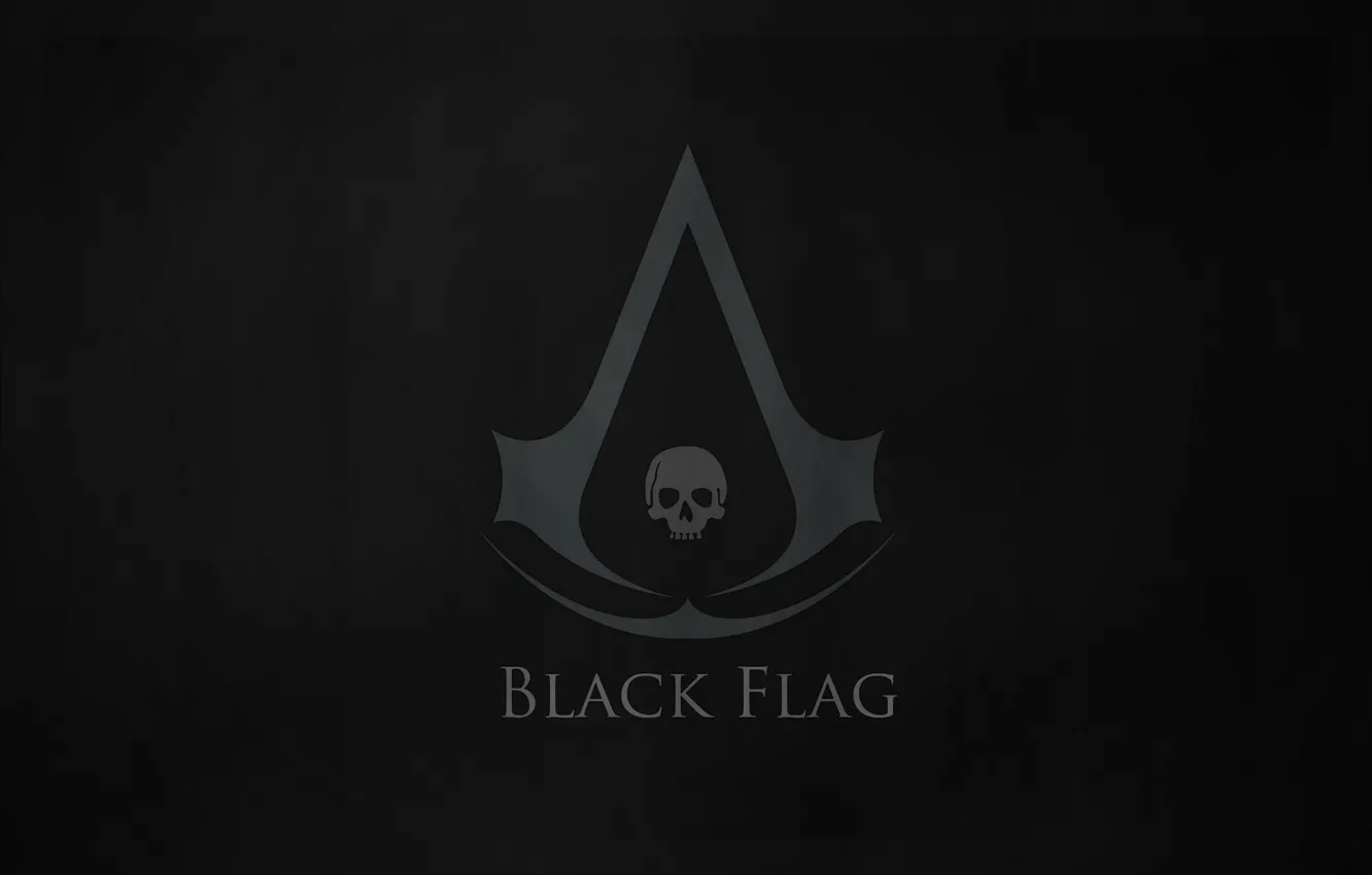 Фото обои black, flag, Creed, Assassins