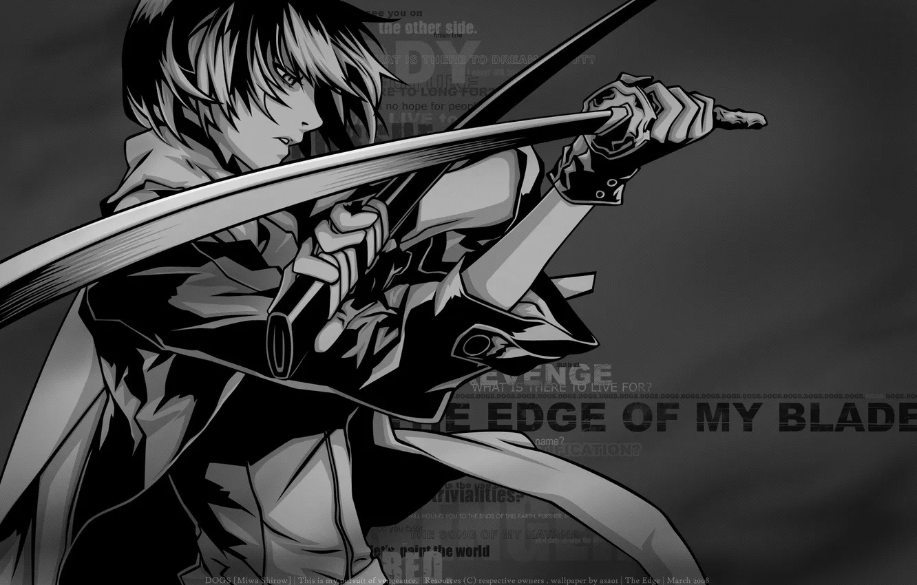 Фото обои обои, черный, меч, аниме