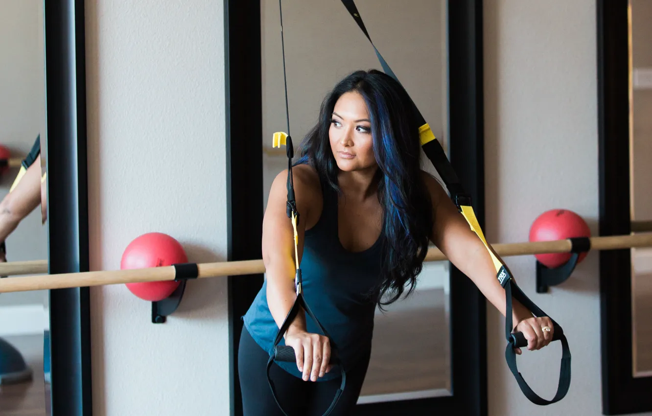 Фото обои girl, workout, fitness