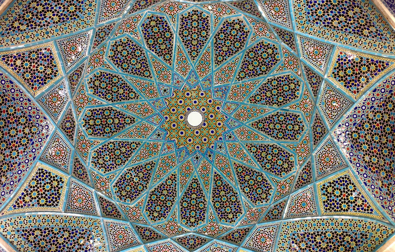 Фото обои interior, Iran, tomb, islamic pattern, Hafıziye