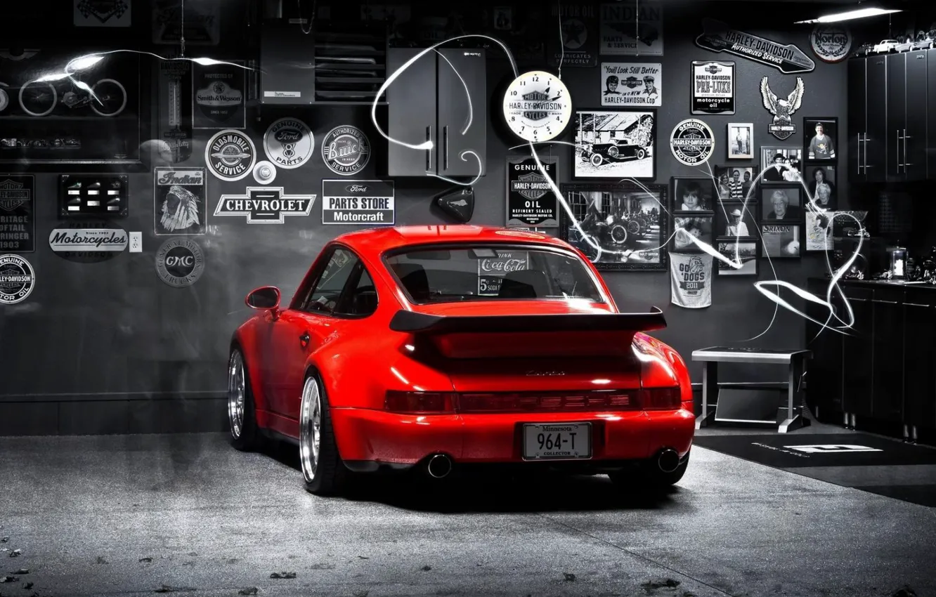 Фото обои 911, turbo, red, porsche, 964