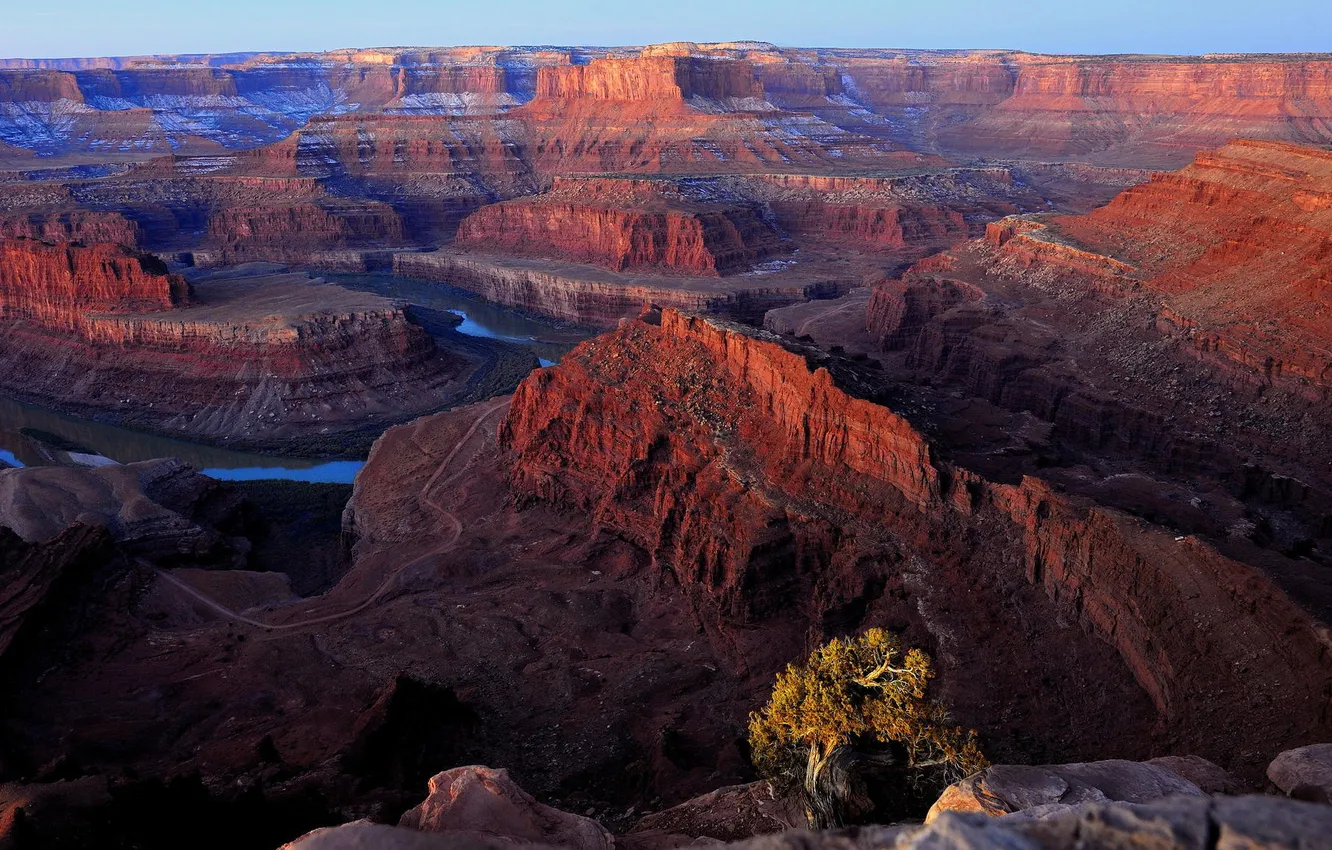 Фото обои горы, природа, река, каньон, США