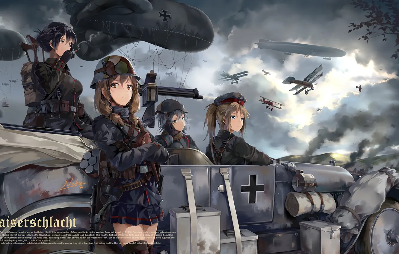 Фото обои девочки, арт, солдаты, battlefield