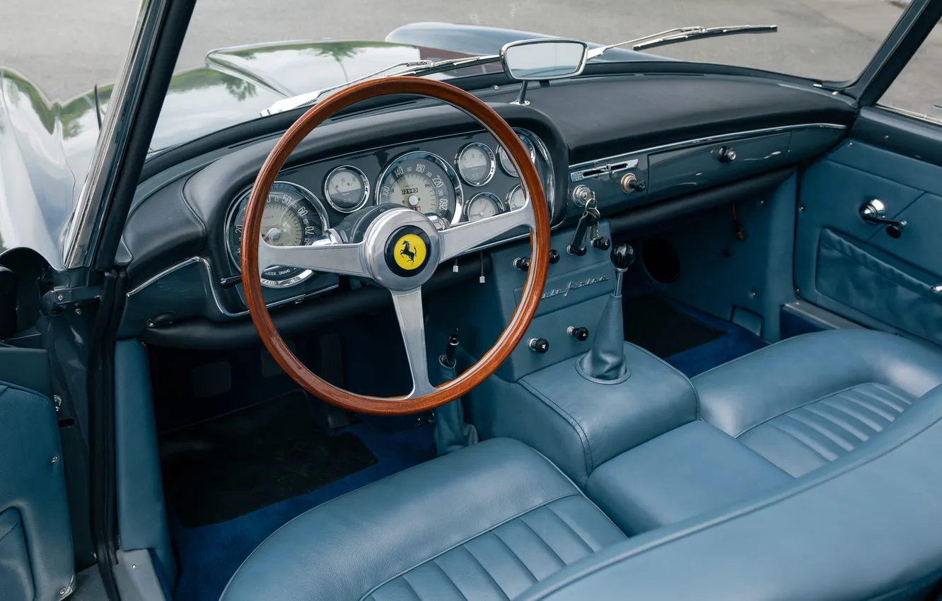 Фото обои Феррари, Кабриолет, Ferrari, спорт кар, ретро автомобили, 1962, салон автомобиля, Ferrari 250 GT Cabriolet